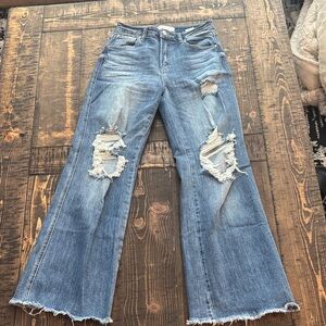 Distressed Blue Jeans